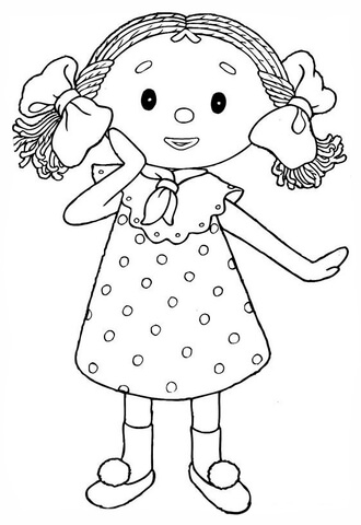 Looby Loo, A Rag Doll Coloring Page